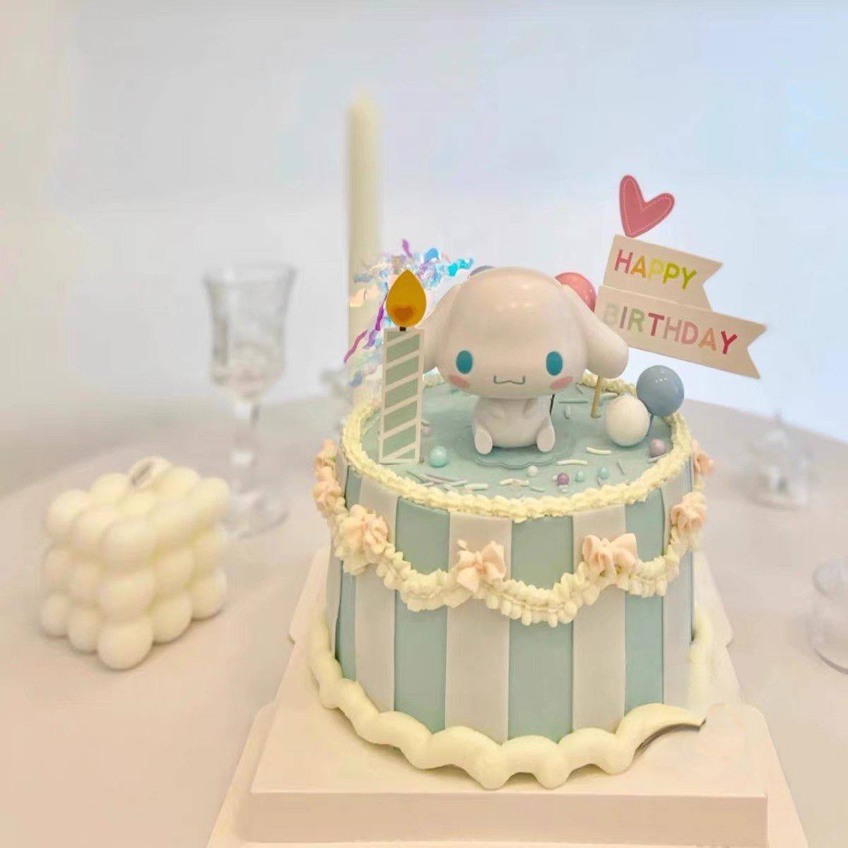 Light Blue Candle Cinnamoroll Cake