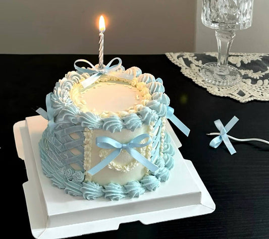 Blue Ballet Ribbon Pastel Cake