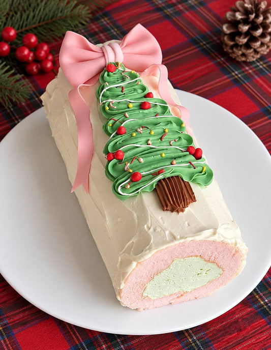 Christmas Tree Log Cake