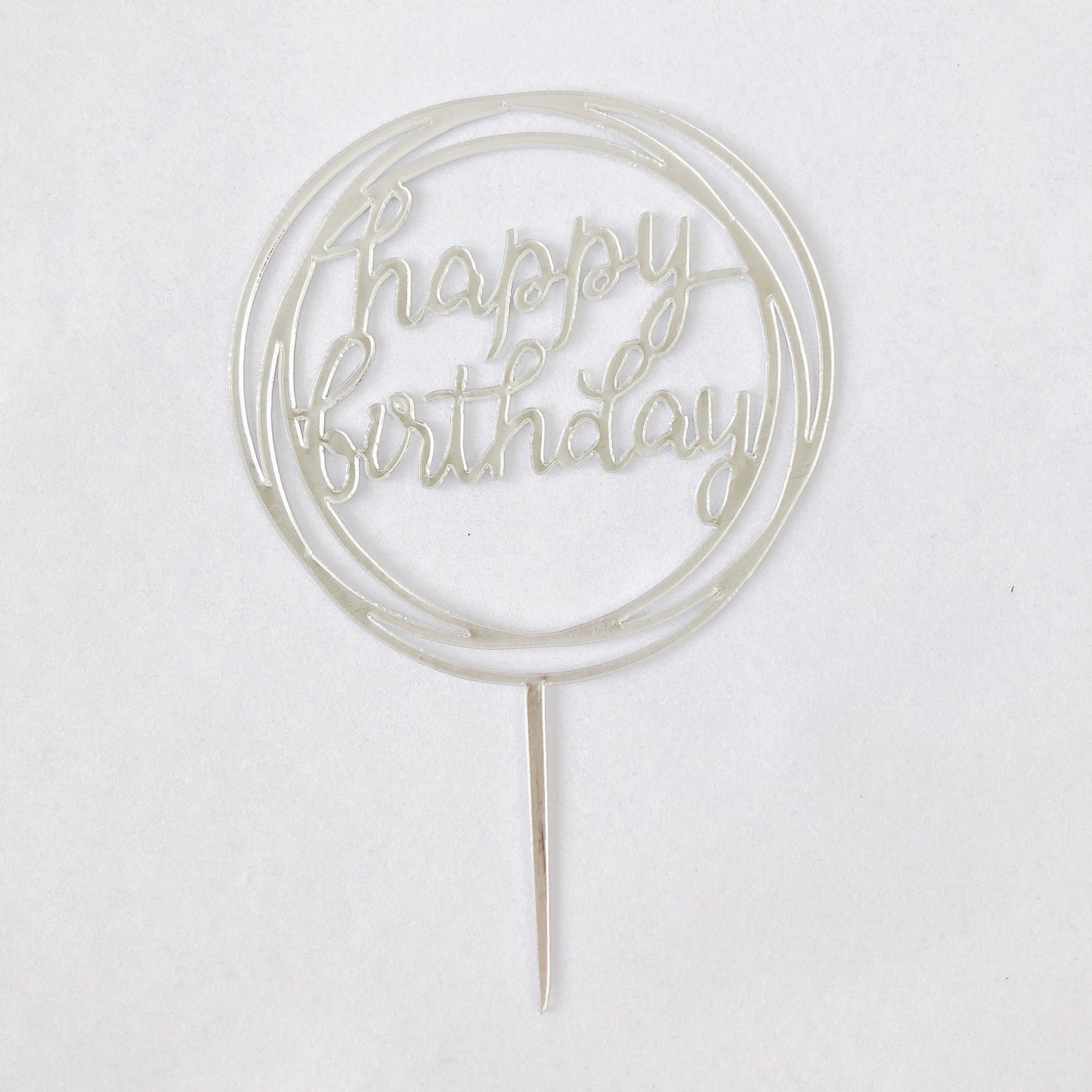 Round Silver Cake Topper