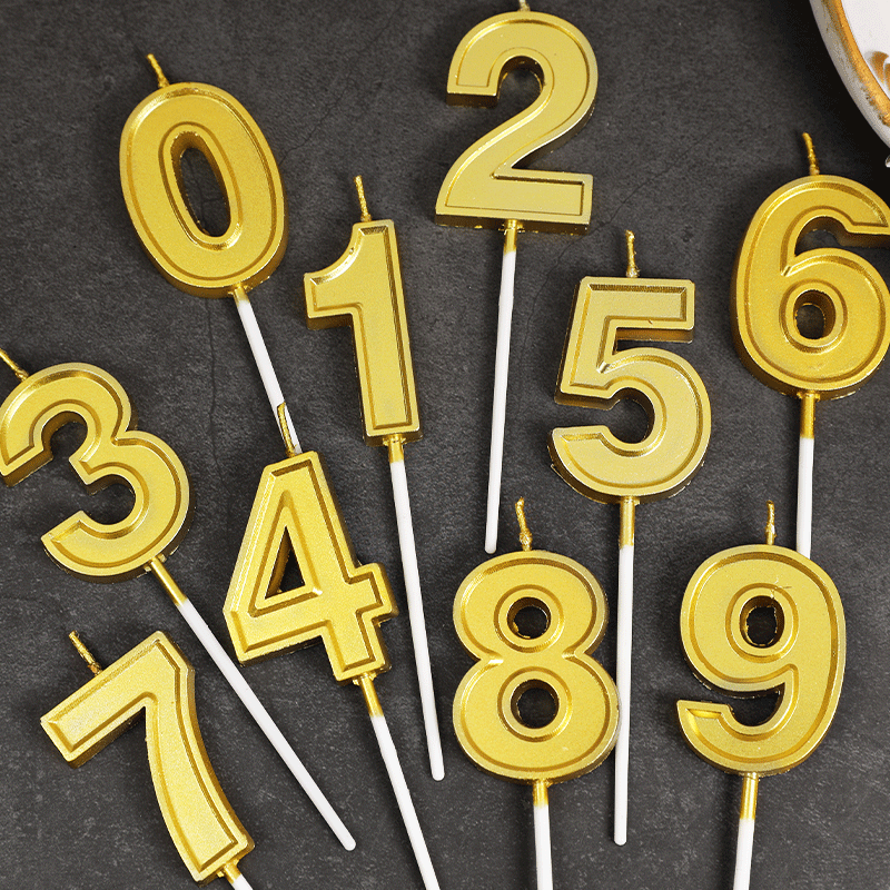 Gold Number Candles