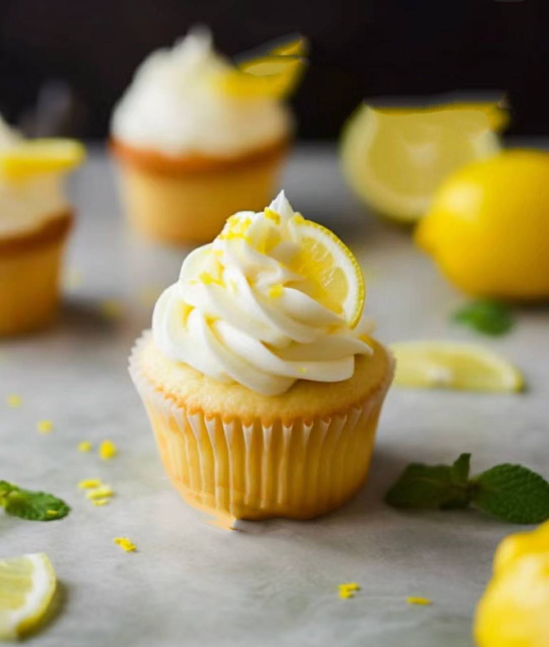 Vanilla Moist Lemon Cupcakes (Box of 12)