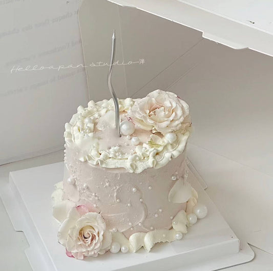 Sweet Pink Flower Vintage Petal Cake Cake