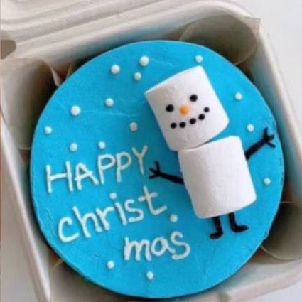 Christmas 2023 - Blue Snowman Marshmallow Cake