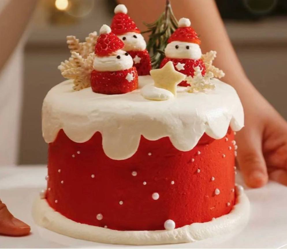 Christmas 2023 - Red Jingle Snow Man Cake