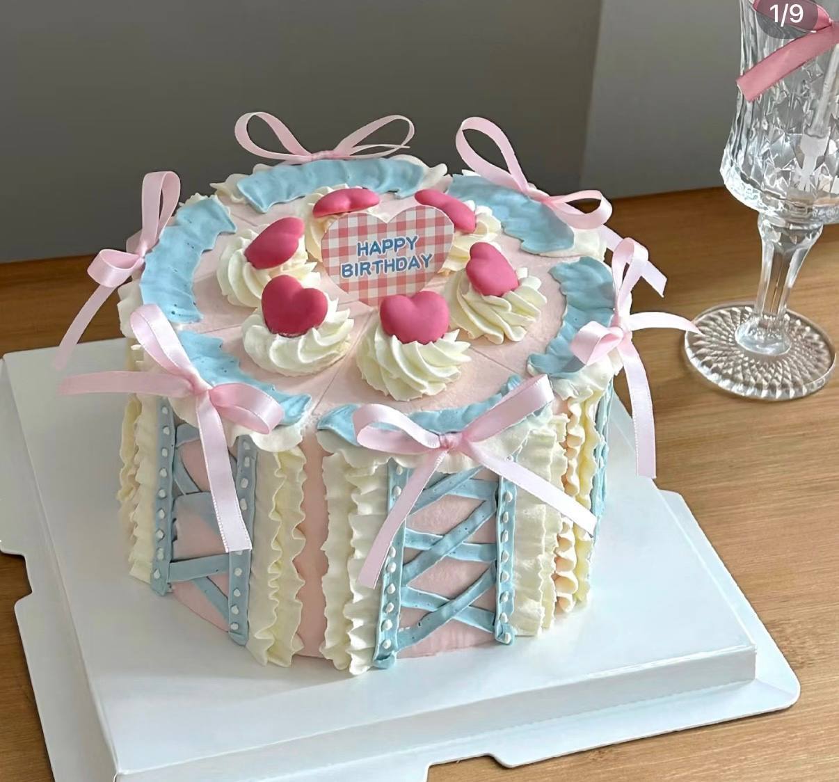 Pastel Blue x Pink Love Ballet Cake