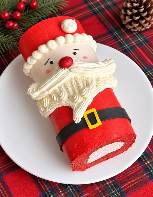 Santa Claus Christmas Log Cake