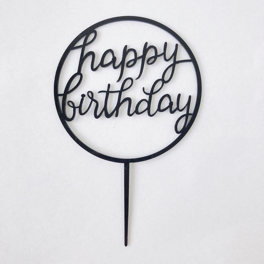 Round Black Cake Topper