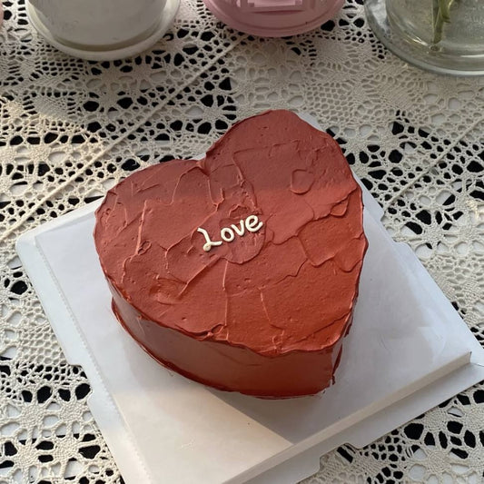 Korean Red Heart Love Cake