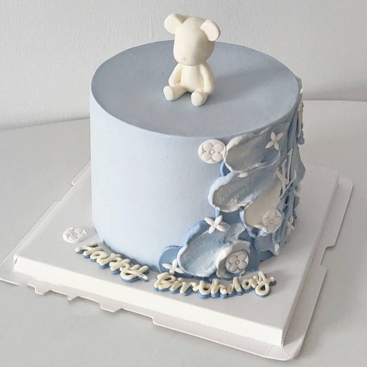Blue Wave Bear Cake
