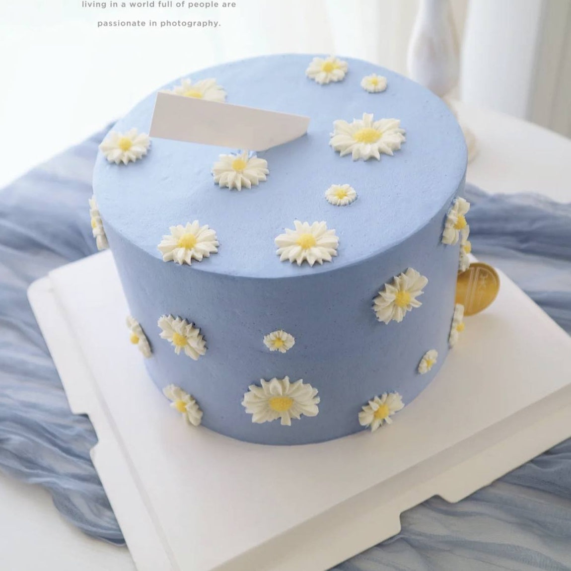 Blue Daisies Cake