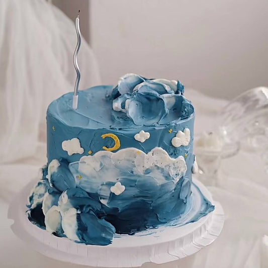 Blue Starry Wave Moon Cake