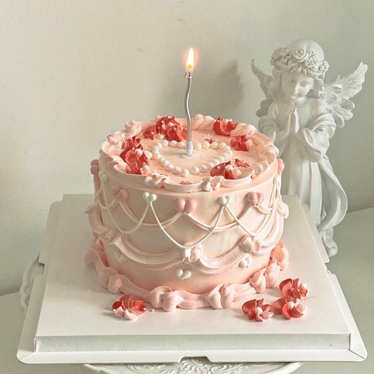 Love Vintage Anniversary Korean Pink Cake