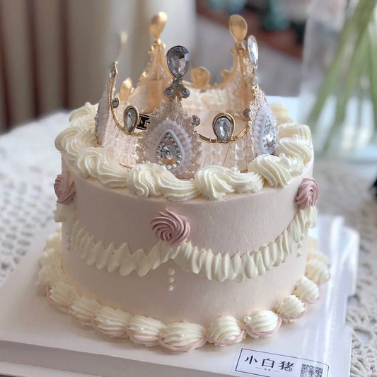 Baby Pink Princess Crown Korean Cake
