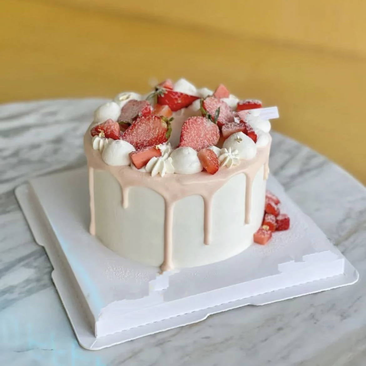 Strawberry Drips Cake