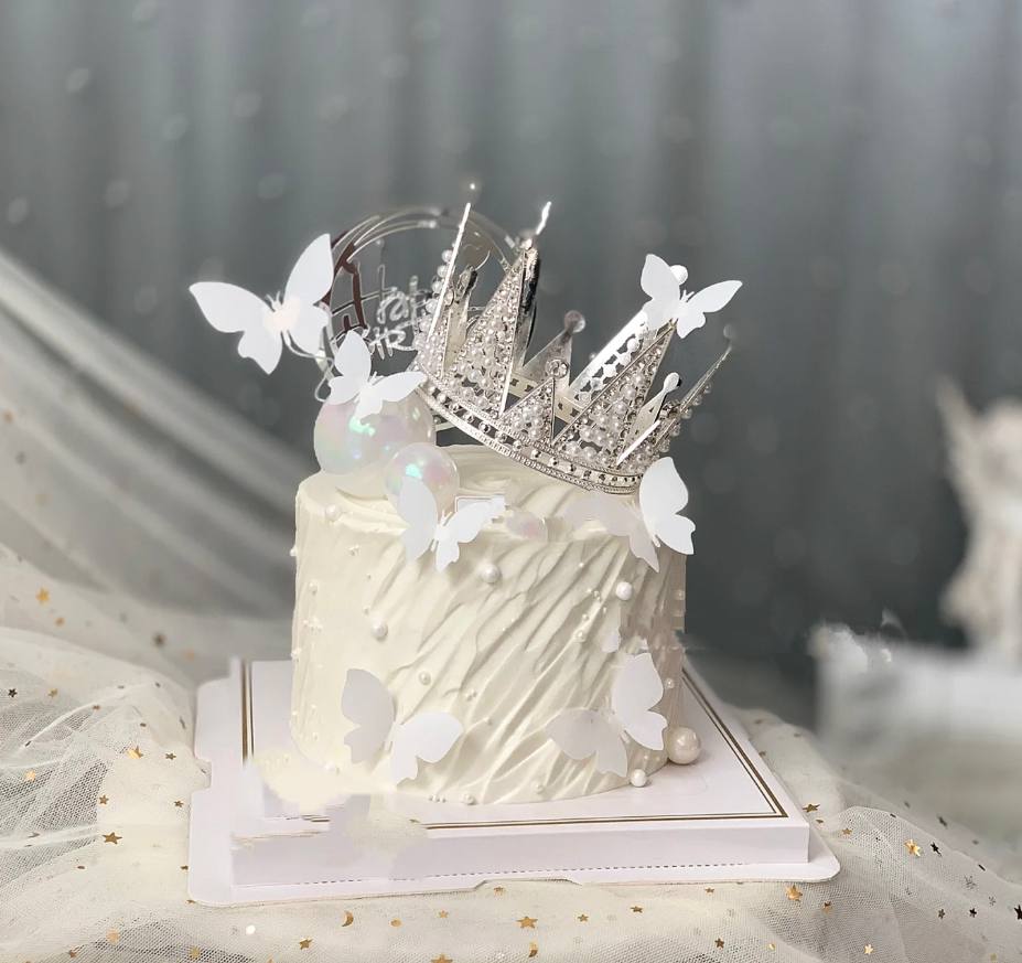 Silver Princess Butterflies Cake