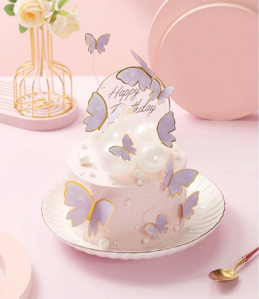 Purple Dreamy Butterflies Cake