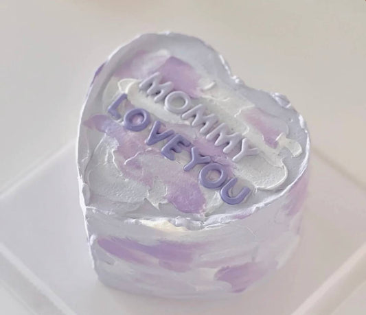 Pastel Violet Purple Heart Shaped Cake
