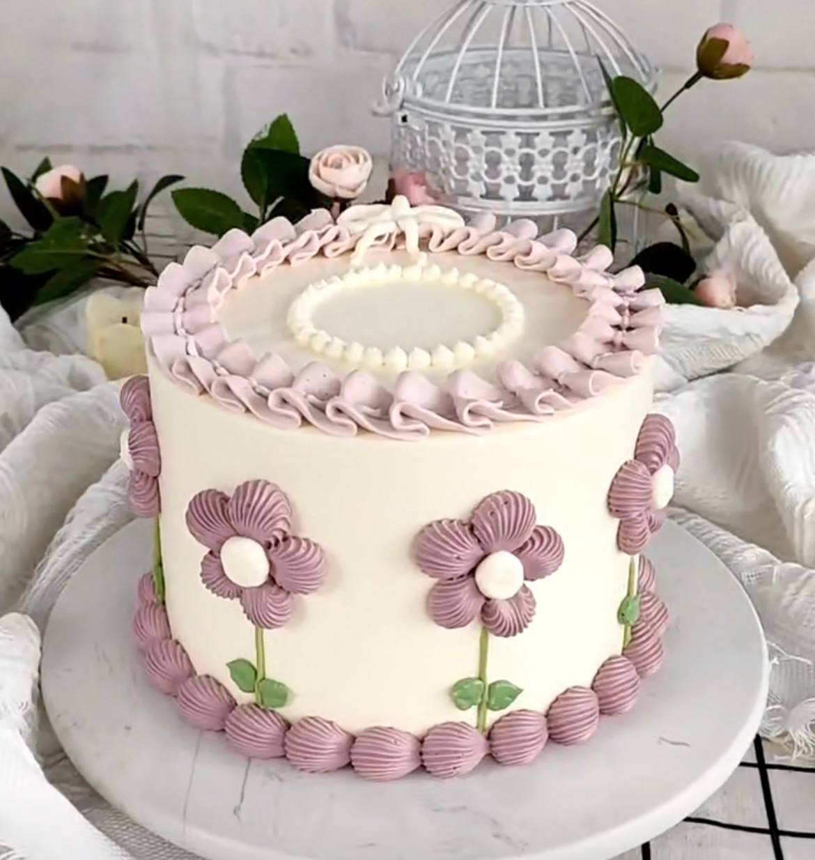 Birthday Cake | Purple Flower Cake