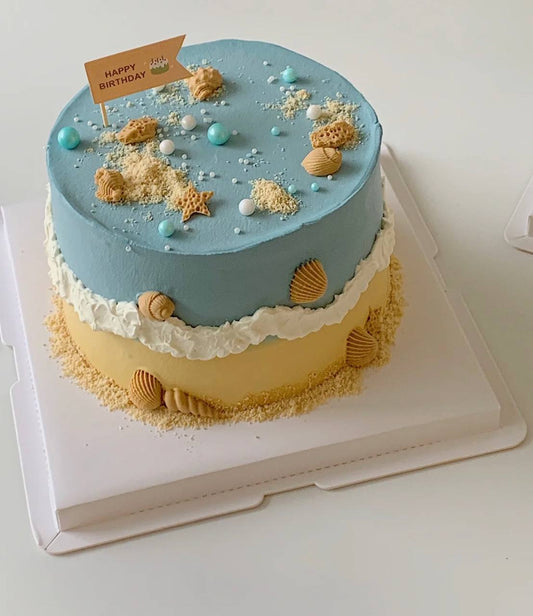 Blue Sea x Sands Themed Cake